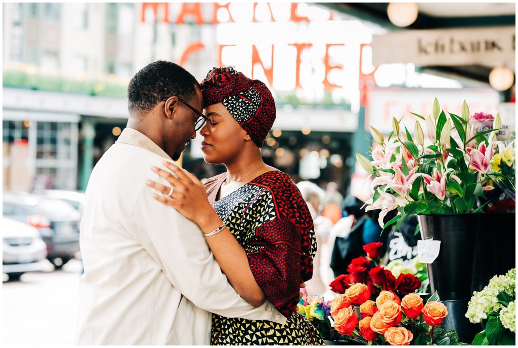 Downtown Seattle, Rooftop Pike Place Engagemgent Session_Captured by Candace Photography