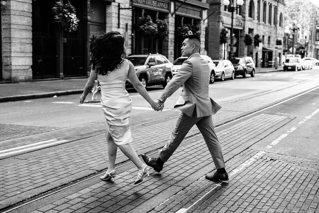 Pioneer Square Engagement Session, Pioneer Square Engagement Photos, Captured by Candace Photography, Black Engagement Photographer Seattle
