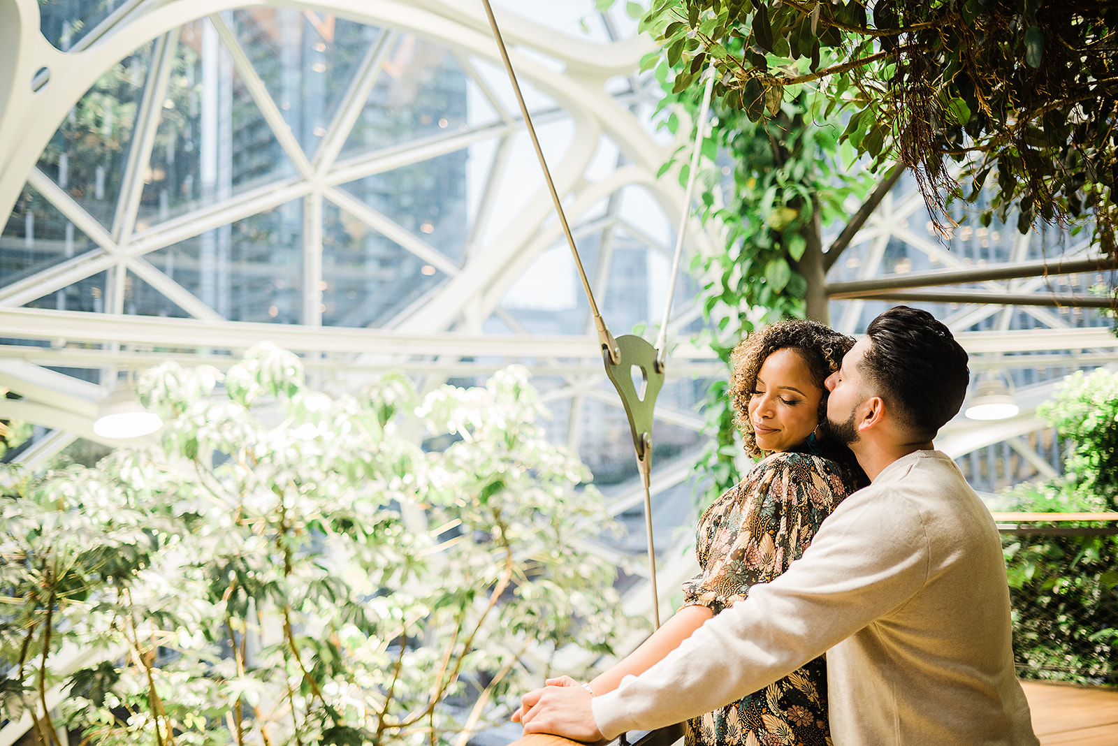 Amazon Spheres Engagement Photos, Amazon Headquarters Engagement Photos, Black Seattle Engagement Photographer, Captured by Candace Photography