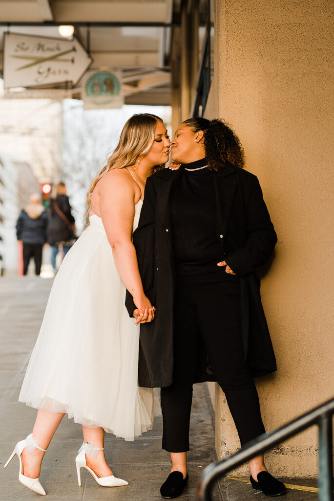 Downtown Seattle engagement photos, LGBTQ engagement photo shoot Seattle, Seattle engagement photographer, Captured by Candace Photography