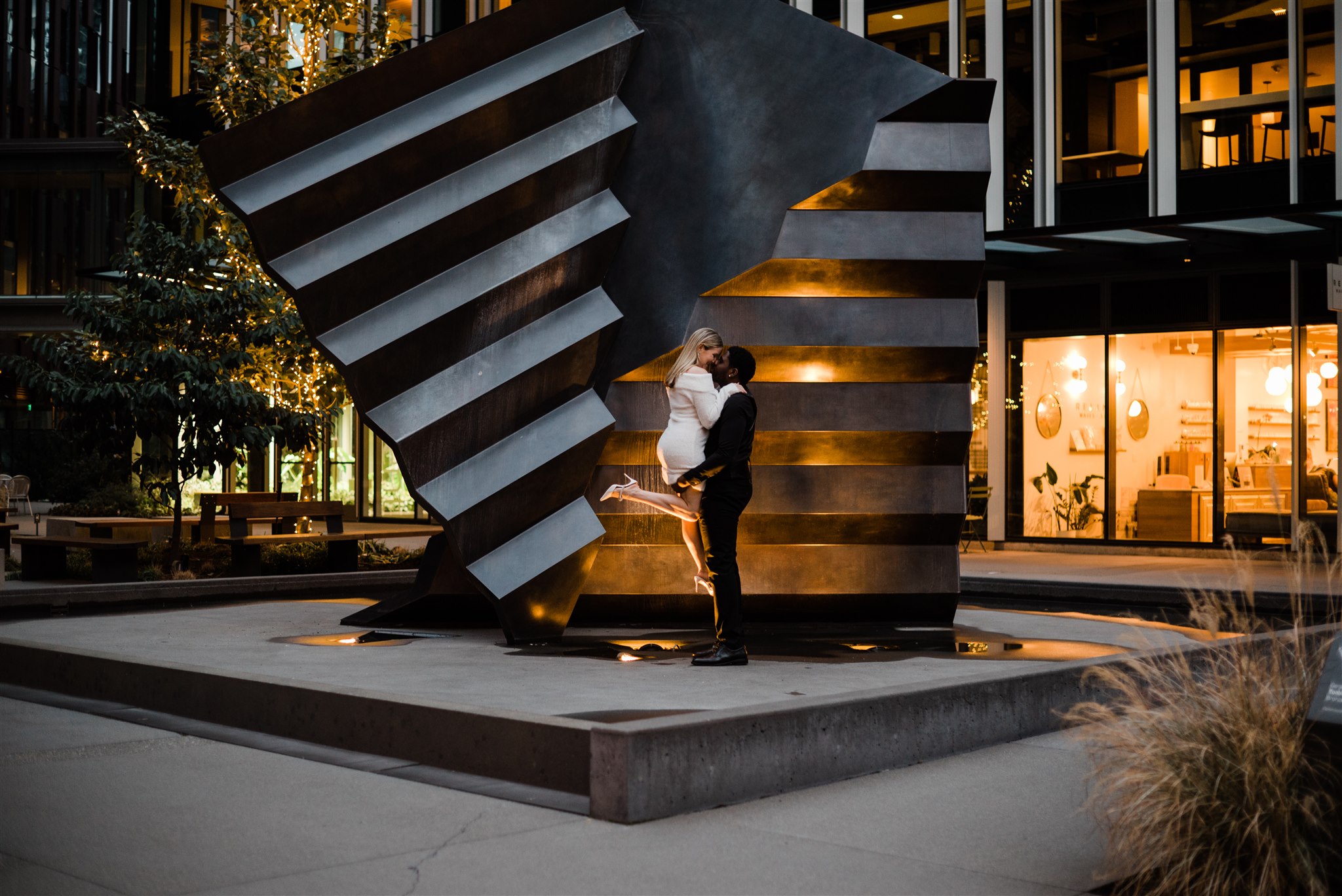 Winter Engagement Photos, Downtown Seattle Engagement Photos, Black Seattle Engagement Photographer, Captured by Candace Photography