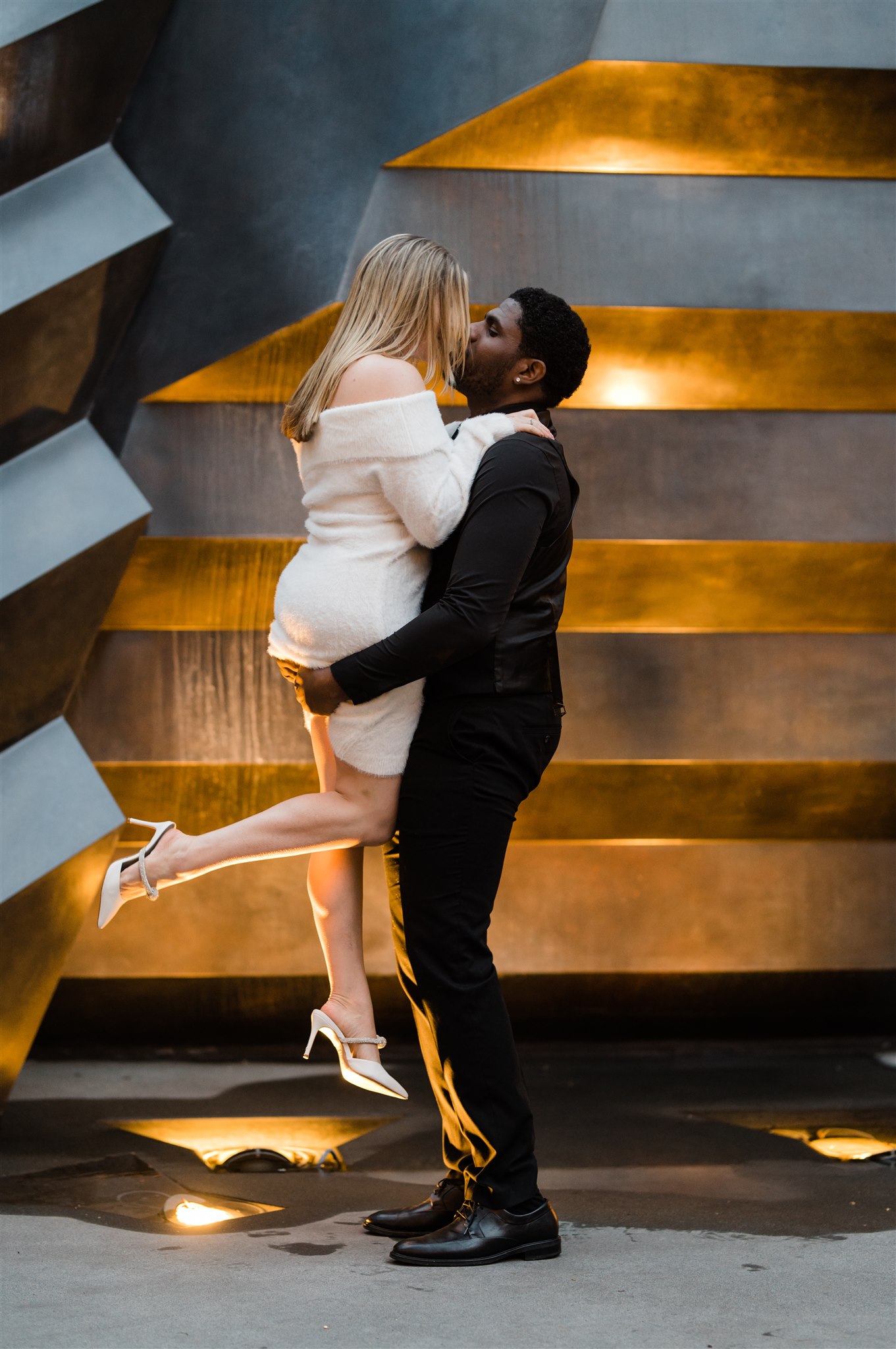 Winter Engagement Photos, Downtown Seattle Engagement Photos, Black Seattle Engagement Photographer, Captured by Candace Photography