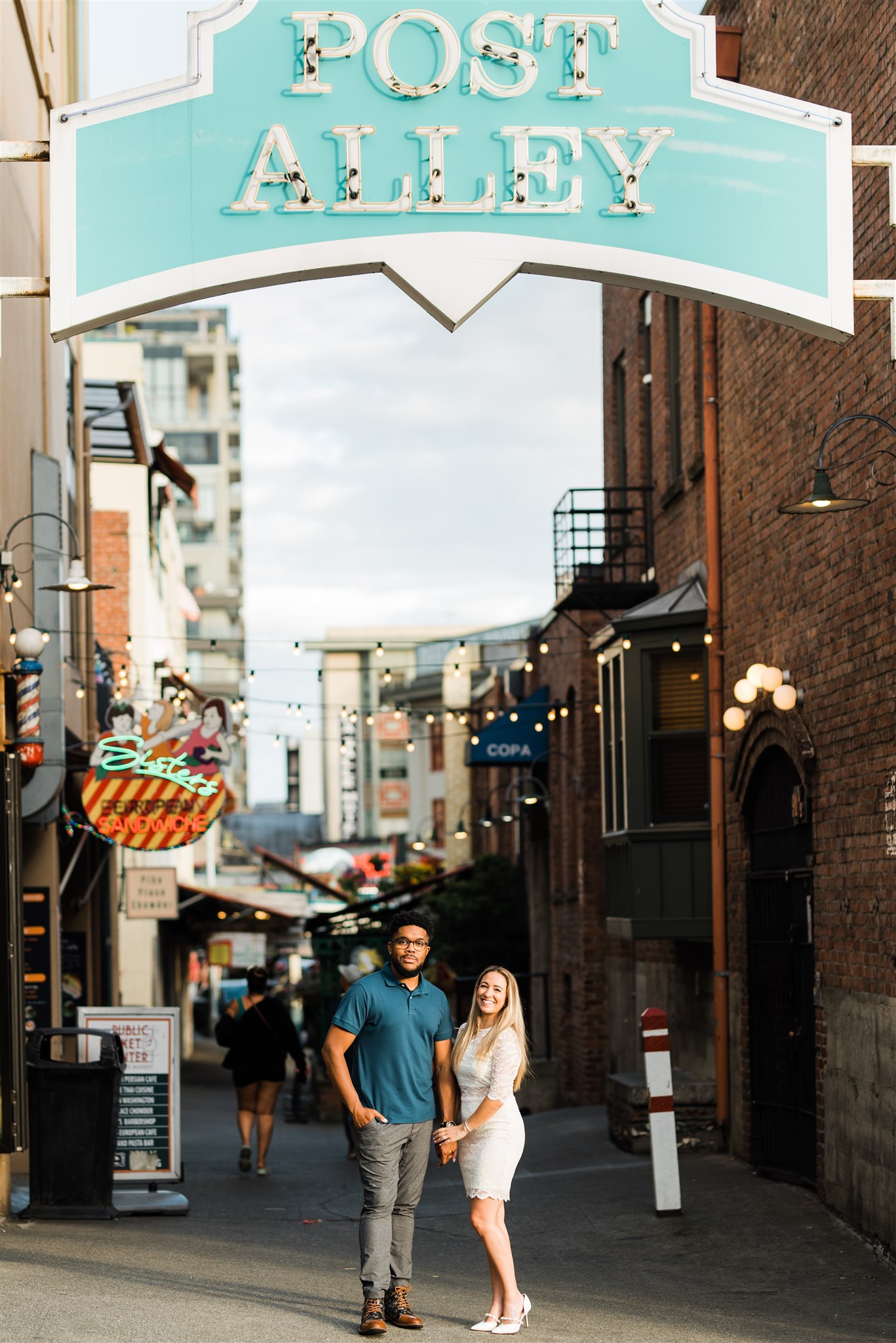 Pike Place Market Engagement Photos, Post Alley Engagement, Seattle Engagement Photographer, Captured by Candace Photography