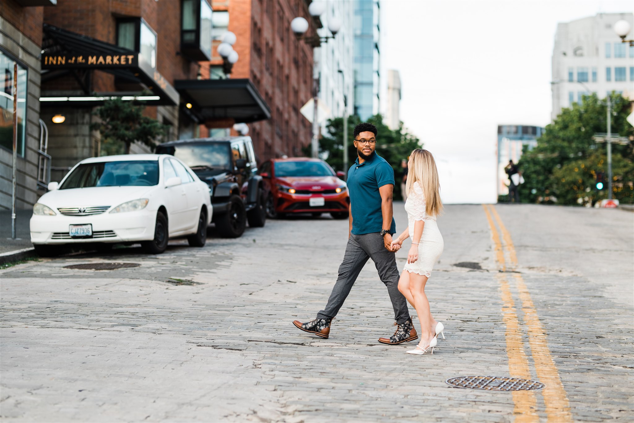 Pike Place Market Engagement Photos, Post Alley Engagement, Seattle Engagement Photographer, Captured by Candace Photography