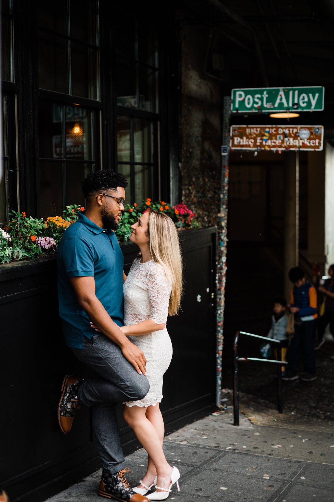 Pike Place Market Engagement Photos, Post Alley Engagement, Seattle Engagement Photographer, Captured by Candace Photography