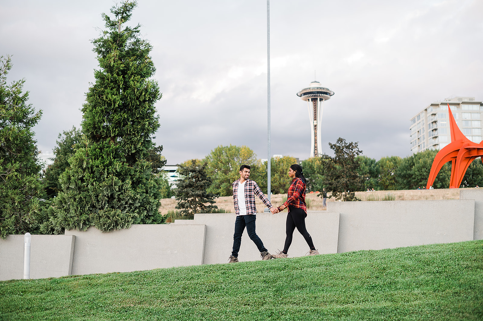 Engagement Seattle, Olympic Sculpture Park Engagement Photos, Seattle Art Museum Engagement Photos, Captured by Candace Photography