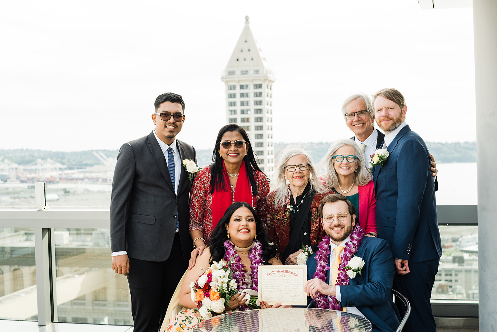 Courthouse Wedding Seattle, Rooftop Courthouse Wedding Seattle, Court Marriage Seattle
