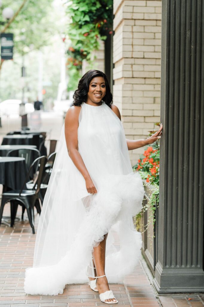 Pioneer Square engagement session Seattle wedding photographer