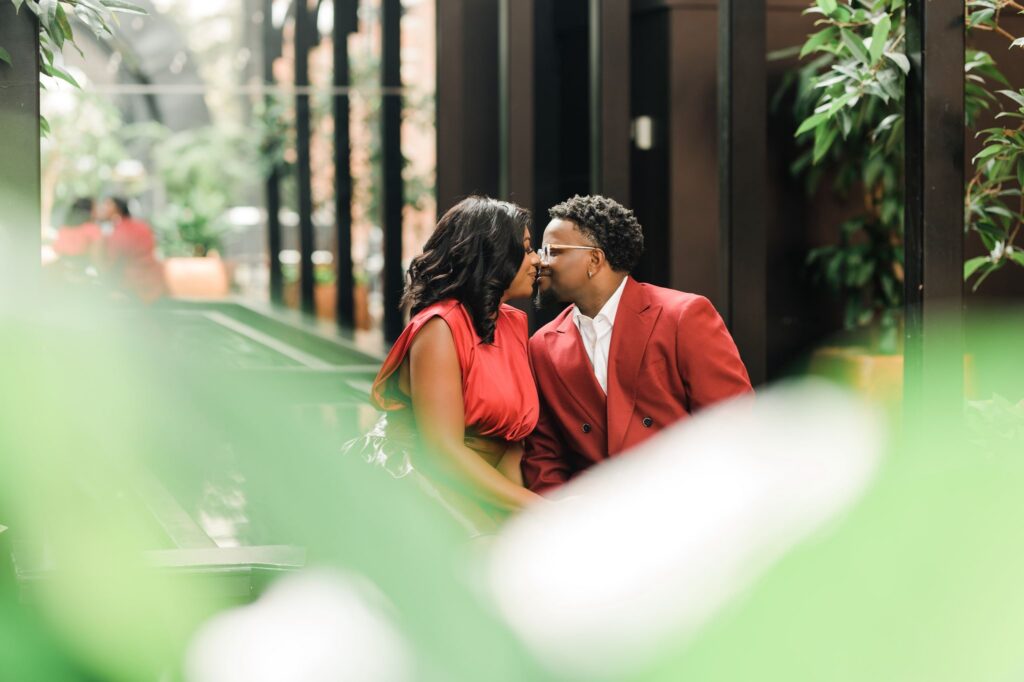 ourt in the Square engagement photos Cadillac Hotel Pioneer Square Seattle