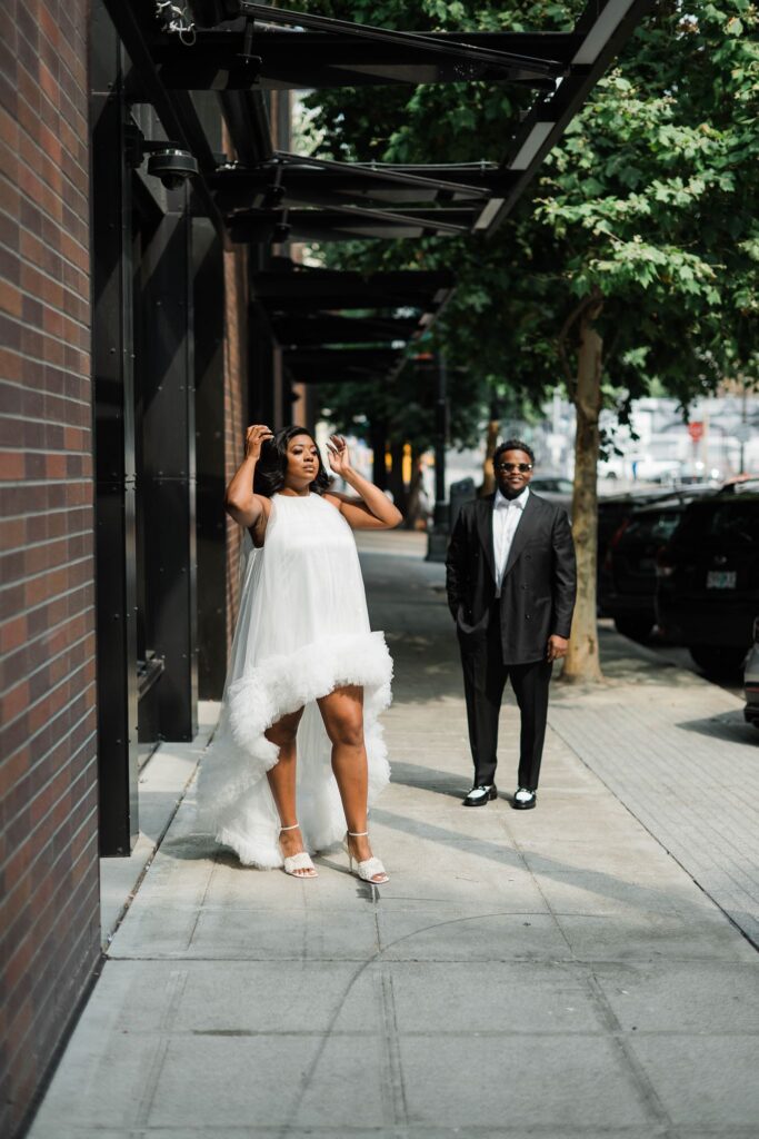 Pioneer Square engagement session Seattle wedding photographer