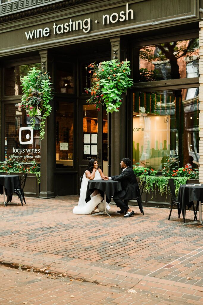  Court in the Square engagement photos Locus Wines Pioneer Square Seattle