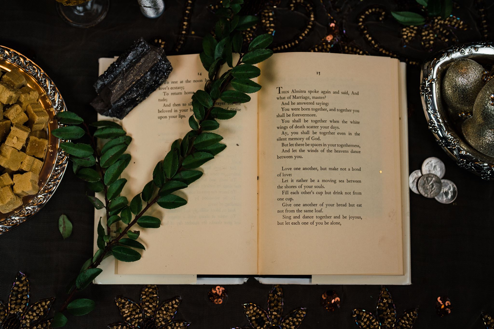 Sacred Book on Sofreh Aghd Persian Wedding Table