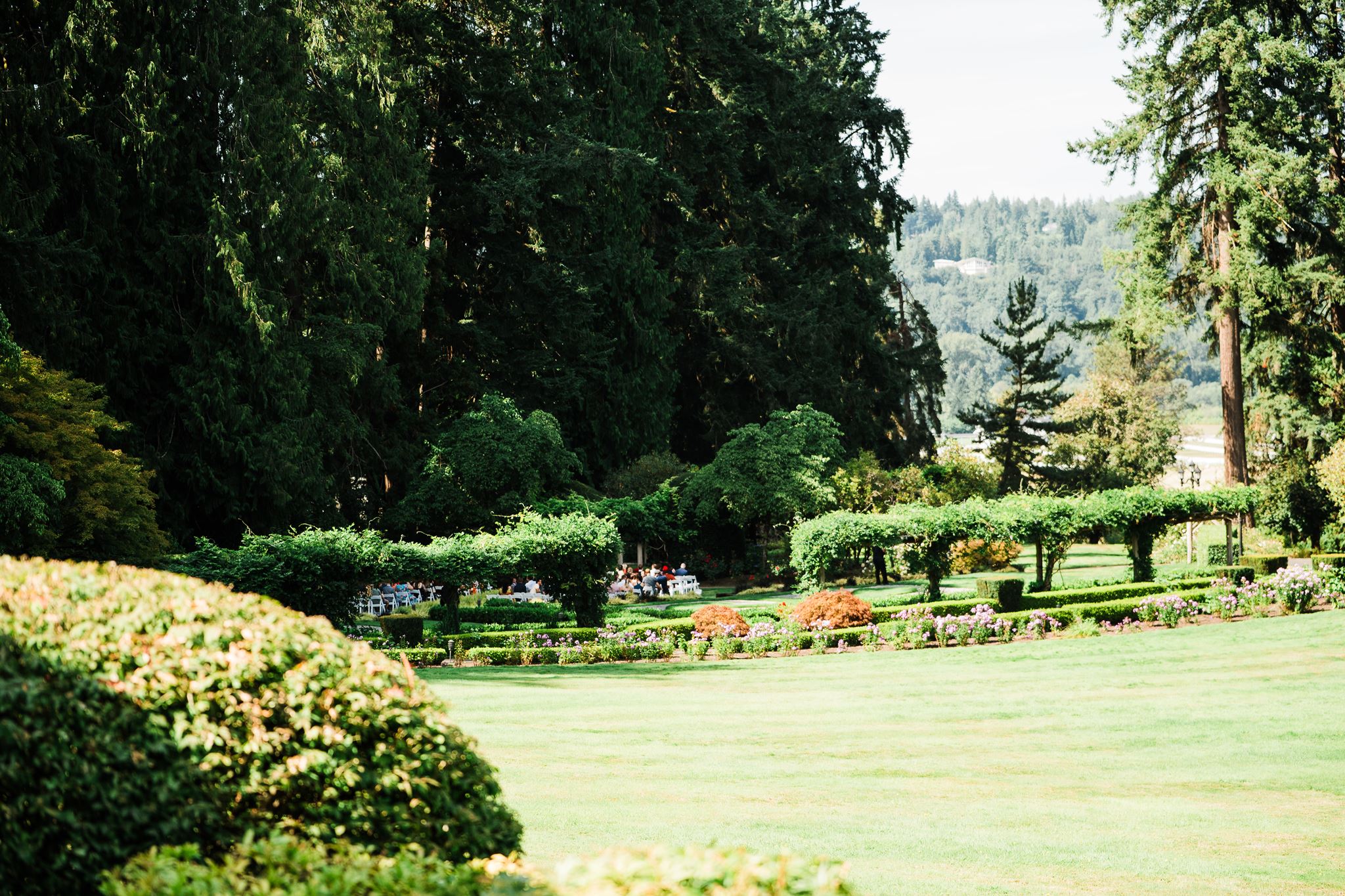 Lower Gardens at Carnation Farms, Setup for a Wedding Ceremony