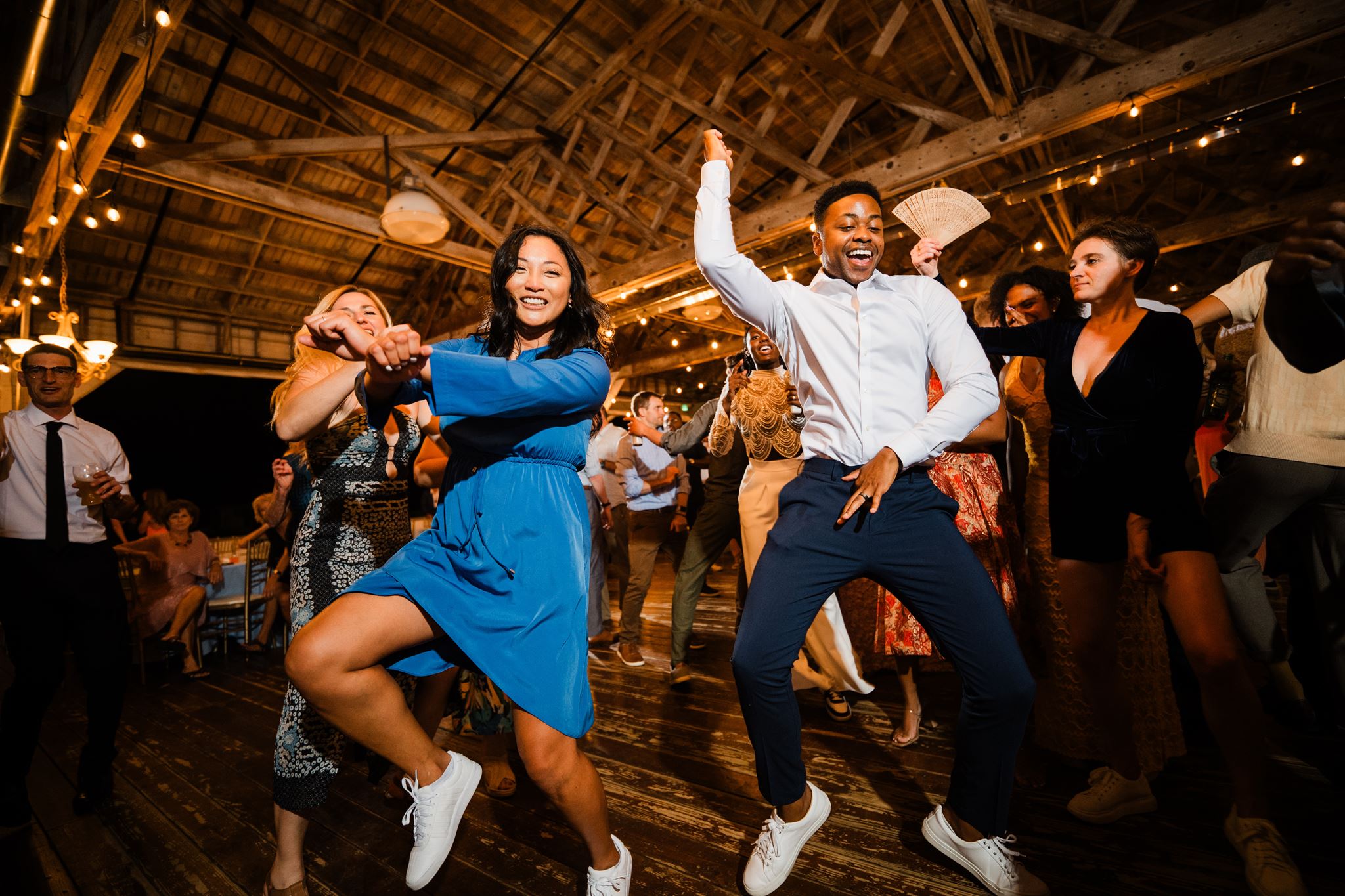 Guests Have Fun, Get Down on Dance Floor of Wedding Reception