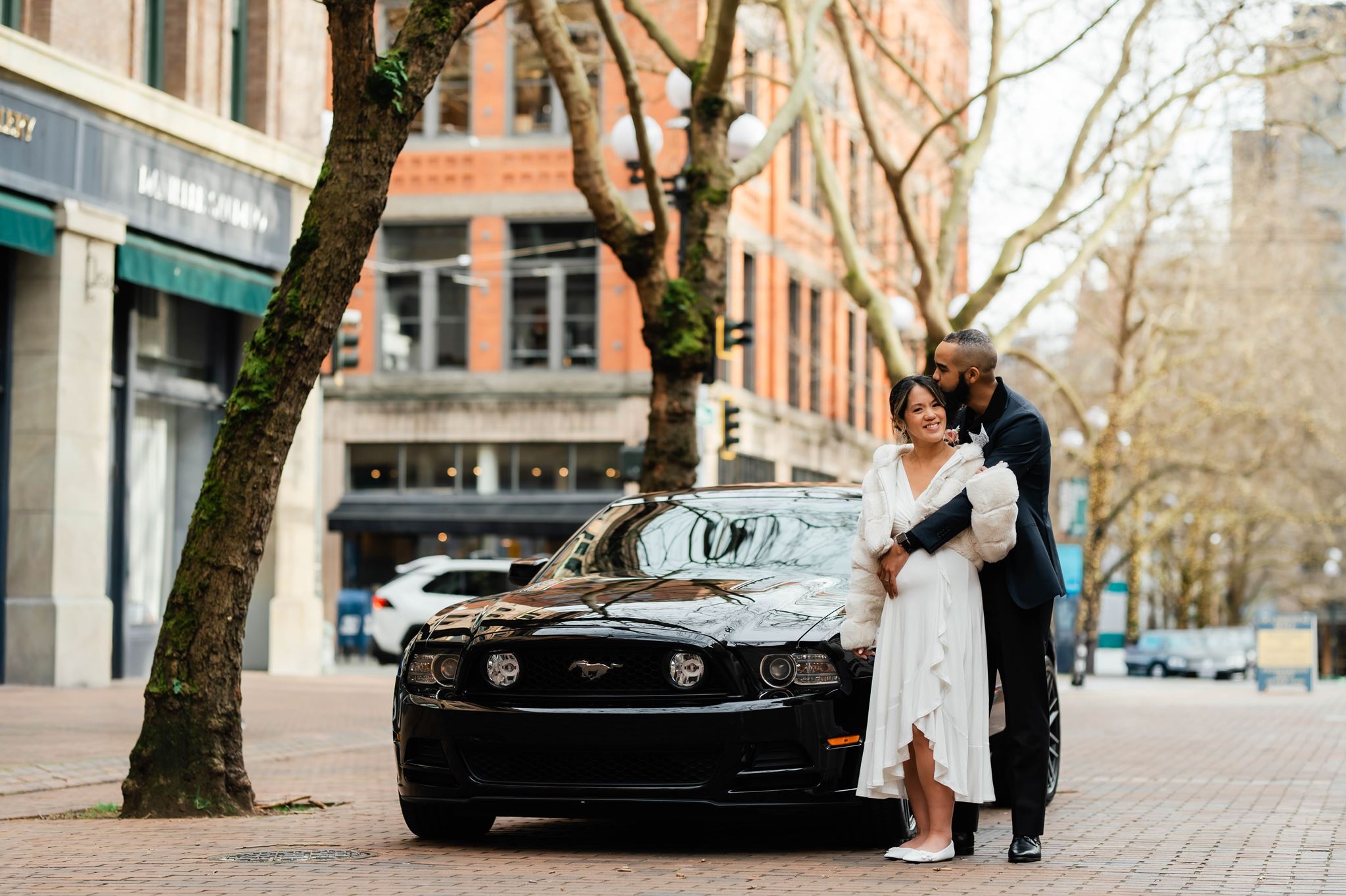 Newly Married Couple on Their Way to Wedding at Courthouse in Seattle